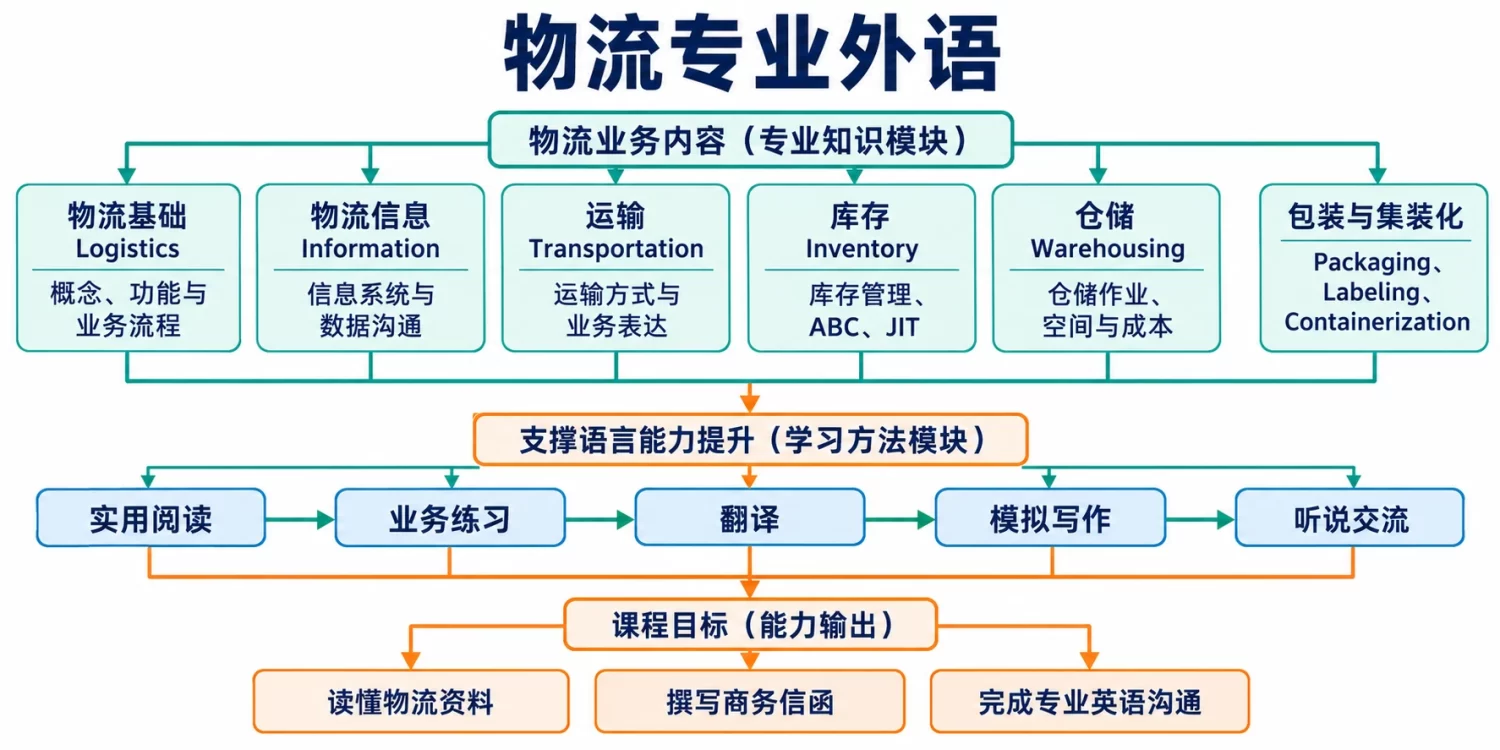 物流专业外语课程内容结构图