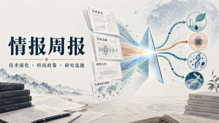 论文、政策与全球科技信息汇入技术分析,形成技术路径与研究选题